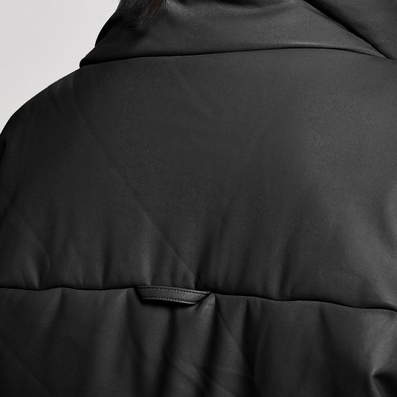 NWOT LIT Puffer Faux-leather Snap Fluffy Coat S black MSRP $199 - Picture 5 of 11